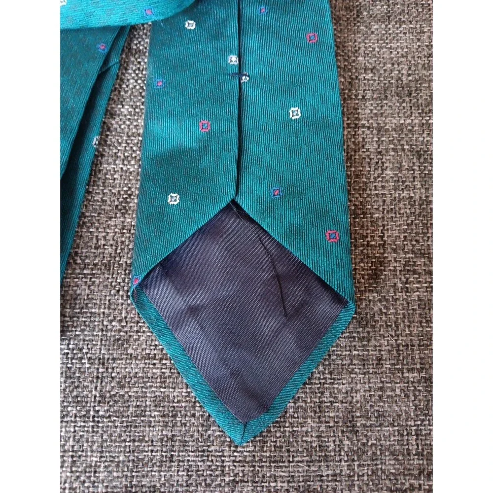 Tie 70s 80s 90s Y2K Mens Mikael York Green Red White 3.25 Wide 58 Long